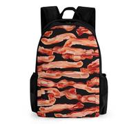 STVNKML Bacon Pattern Backpack Travel Laptop Bag for Women Men, Lightweight Hiking Daypack with Pouch Pocket
