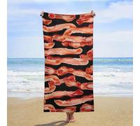 STVNKML Bacon Pattern Beach Towel 31"x63" Oversized Lightweight Towel for Adults, Travel, Pool, Gym & Sports Sand-Free Quick-Dry Bath Towel - Beach Essentials Accessories Vacation Gift