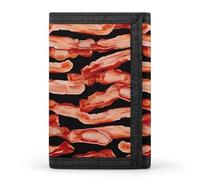 STVNKML Bacon Pattern Wallet Men's Trifold Wallet And Coin Pocket Slim Card Holder Wallet for Men Money Clip