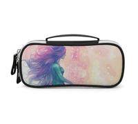 STVNKML Beautiful Mermaid Tail Pencil Case - PU Leather Pencil Bag Multifunctional Zipper Pouch Bags Small Makeup & Stationery Organizer for Office, Travel, Men & Women (8.3x4.3x1.8in