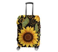 STVNKML Beautiful Sunflower Suitcase Covers for Luggage - Elastic Luggage Cover Protector, Double-sided Washable Suitcases Sleeve for 19-32 Inch Luggage, white, L, Beautiful Sunflower