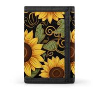 STVNKML Beautiful Sunflower Wallet Men's Trifold Wallet And Coin Pocket Slim Card Holder Wallet for Men Money Clip