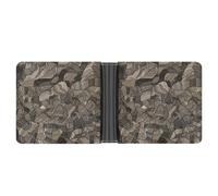 STVNKML Bee Love Honey Leather Bifold Wallet with 2 Hidden Pockets 6 Card Slots Slim Wallets for Cash, Cards, And ID, Beige Block Pattern, One Size, Modern