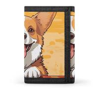 STVNKML Bees And Sunflowers on Old Paper Slim Wallets for Men Money Clip Card Holder Wallet Men's Trifold Wallet And Coin Pocket, Cute corgi dog, One Size, Modern