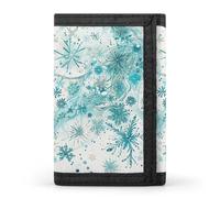 STVNKML Black And Red Marble Slim Wallets for Men Money Clip Card Holder Wallet Men's Trifold Wallet And Coin Pocket, Snowflakes and Glitter, One Size, Modern