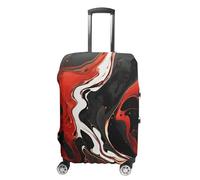 STVNKML Black And Red Marble Suitcase Covers for Luggage - Elastic Luggage Cover Protector, Double-sided Washable Suitcases Sleeve for 19-32 Inch Luggage, white, Small, Black and Red Marble