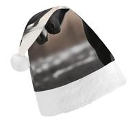 STVNKML Black And White Horses Santa Hat for Adults Christmas Hat Xmas Santa Hats Cap for Costumes Holiday Party Supplies