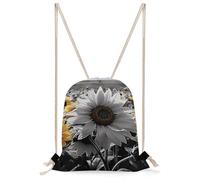 STVNKML Black And White Sunflowers Drawstring Backpack Sport Gym Bags Yoga Shopping Travel Casual Daypacks for Women Men