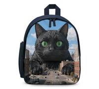STVNKML Black Cat Giant City Backpack 12.6 Inch Casual Daypack with Multi-Pockets BookBag for Daily Essentials, Blue, One Size