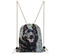 STVNKML Black German Shepherd Dog Drawstring Backpack Sport Gym Bags Yoga Shopping Travel Casual Daypacks for Women Men