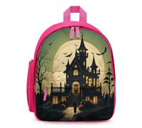 STVNKML Black Haunted Mansion Backpack 12.6 Inch Casual Daypack with Multi-Pockets BookBag for Daily Essentials, Pink, One Size