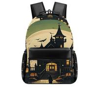 STVNKML Black Haunted Mansion Backpack Laptop Backpacks for Men Travel Hiking Daypack Casual Back Pack 16.5in