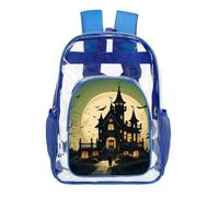 STVNKML Black Haunted Mansion Clear Backpack Heavy Duty PVC Transparent Bag