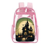 STVNKML Black Haunted Mansion Clear Backpack Heavy Duty PVC Transparent Bag