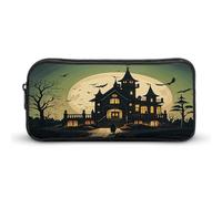 STVNKML Black Haunted Mansion Pencil Case - Large Aesthetic Makeup Bag Multi-Purpose Pencil Pouch Cute Cosmetic Bag with Zipper Closure for Office, Home, Study & Travel