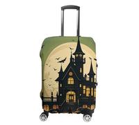 STVNKML Black Haunted Mansion Suitcase Covers for Luggage - Elastic Luggage Cover Protector, Double-sided Washable Suitcases Sleeve for 19-32 Inch Luggage, white, M, Black Haunted Mansion