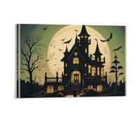 STVNKML Black Haunted Mansion Wall Art for Living Room Boho Decor