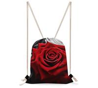 STVNKML Black White And Red Roses Drawstring Backpack Sport Gym Bags Yoga Shopping Travel Casual Daypacks for Women Men
