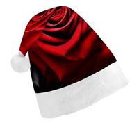 STVNKML Black White And Red Roses Santa Hat for Adults Christmas Hat Xmas Santa Hats Cap for Costumes Holiday Party Supplies