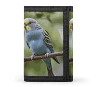 STVNKML Blue And Green Parakeets Wallet Men's Trifold Wallet And Coin Pocket Slim Card Holder Wallet for Men Money Clip