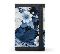 STVNKML Blue And White Floral Pattern Wallet Men's Trifold Wallet And Coin Pocket Slim Card Holder Wallet for Men Money Clip