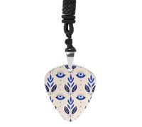 STVNKML Blue Eye Pattern Guitar Pick Holder Necklace Stainless Steel Music Pendant with Adjustable 60cm Cord Functional Jewelry for Guitarists & Music Lovers, Unisex Hip Hop Punk Accessory