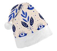 STVNKML Blue Eye Pattern Santa Hat for Adults Christmas Hat Xmas Santa Hats Cap for Costumes Holiday Party Supplies