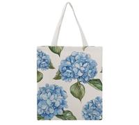 STVNKML Blue Hydrangea Pattern Canvas Tote Bag for Women Cute Stylish Shoulder Bag Reusable Shopping Bags for Daily