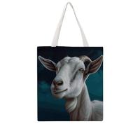 STVNKML Blue Hydrangea Pattern Canvas Tote Bag for Women - Cute Stylish Shoulder Bag, Reusable Shopping Bags for Daily, Goat, 38x41cm