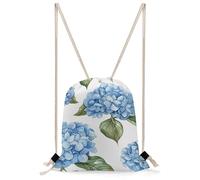 STVNKML Blue Hydrangea Pattern Drawstring Backpack Sport Gym Bags Yoga Shopping Travel Casual Daypacks for Women Men