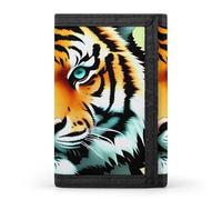 STVNKML Blue Hydrangea Pattern Slim Wallets for Men Money Clip Card Holder Wallet Men's Trifold Wallet And Coin Pocket, Little fat tiger head, One Size, Modern