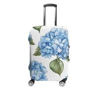 STVNKML Blue Hydrangea Pattern Suitcase Covers for Luggage - Elastic Luggage Cover Protector, Double-sided Washable Suitcases Sleeve for 19-32 Inch Luggage, white, XL, Blue Hydrangea Pattern