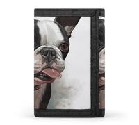 STVNKML Boston Terrier Wallet Men's Trifold Wallet And Coin Pocket Slim Card Holder Wallet for Men Money Clip