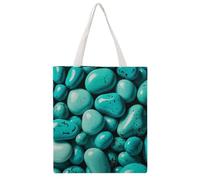 STVNKML Bright Aqua Blue Turquoise Canvas Tote Bag for Women Cute Stylish Shoulder Bag Reusable Shopping Bags for Daily