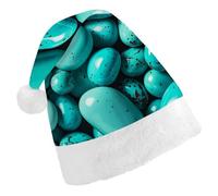 STVNKML Bright Aqua Blue Turquoise Santa Hat for Adults Christmas Hat Xmas Santa Hats Cap for Costumes Holiday Party Supplies