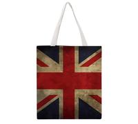 STVNKML British Flag Canvas Tote Bag for Women Cute Stylish Shoulder Bag Reusable Shopping Bags for Daily
