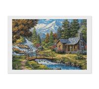 STVNKML Cabin in The Woods 5D Diamond Painting Kit for Adults
