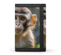 STVNKML Camouflage Deer Slim Wallets for Men Money Clip Card Holder Wallet Men's Trifold Wallet And Coin Pocket, Big Eyed Monkey, One Size, Modern