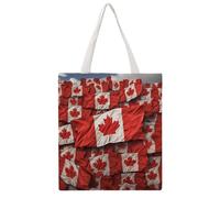 STVNKML Canadian Flag Canvas Tote Bag for Women Cute Stylish Shoulder Bag Reusable Shopping Bags for Daily