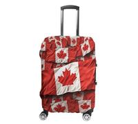 STVNKML Canadian Flag Suitcase Covers for Luggage - Elastic Luggage Cover Protector, Double-sided Washable Suitcases Sleeve for 19-32 Inch Luggage, white, Small, Canadian Flag