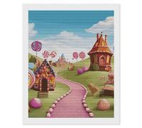 STVNKML Candy Lane House 5D Diamond Painting Kit for Adults Full Drill DIY Diamond Art Painting with Premium Tools (Pen, Tray, Wax) HD Canvas, Creative Decor Craft Gift 16"x20"