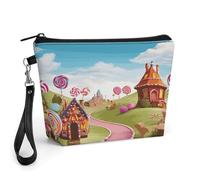 STVNKML Candy Lane House Travel Makeup Bag Large Capacity Toiletry Bag with Handle - Waterproof PU Leather Cosmetic Organizer Bags