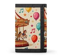 STVNKML Carousel & Balloons Wallet Men's Trifold Wallet And Coin Pocket Slim Card Holder Wallet for Men Money Clip