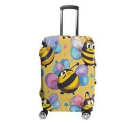 STVNKML Cartoon Bee Pattern Suitcase Covers for Luggage - Elastic Luggage Cover Protector, Double-sided Washable Suitcases Sleeve for 19-32 Inch Luggage, white, Small, Cartoon Bee Pattern