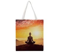 STVNKML Cartoon Cow Print Canvas Tote Bag for Women - Cute Stylish Shoulder Bag, Reusable Shopping Bags for Daily, Yoga Meditation, 38x41cm