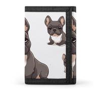 STVNKML Cartoon Cow Print Slim Wallets for Men Money Clip Card Holder Wallet Men's Trifold Wallet And Coin Pocket, French Bulldog, One Size, Modern