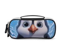 STVNKML Cartoon Cute Penguin Pencil Case - PU Leather Pencil Bag Multifunctional Zipper Pouch Bags Small Makeup & Stationery Organizer for Office, Travel, Men & Women (8.3x4.3x1.8in