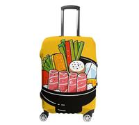 STVNKML Cartoon Hotpot Doodle Suitcase Covers for Luggage - Elastic Luggage Cover Protector, Double-sided Washable Suitcases Sleeve for 19-32 Inch Luggage, white, M, Cartoon Hotpot Doodle