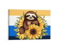 STVNKML Cartoon Sloth Sitting Wall Art for Living Room Boho Decor