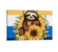 STVNKML Cartoon Sloth Sitting Wall Art for Living Room Boho Decor